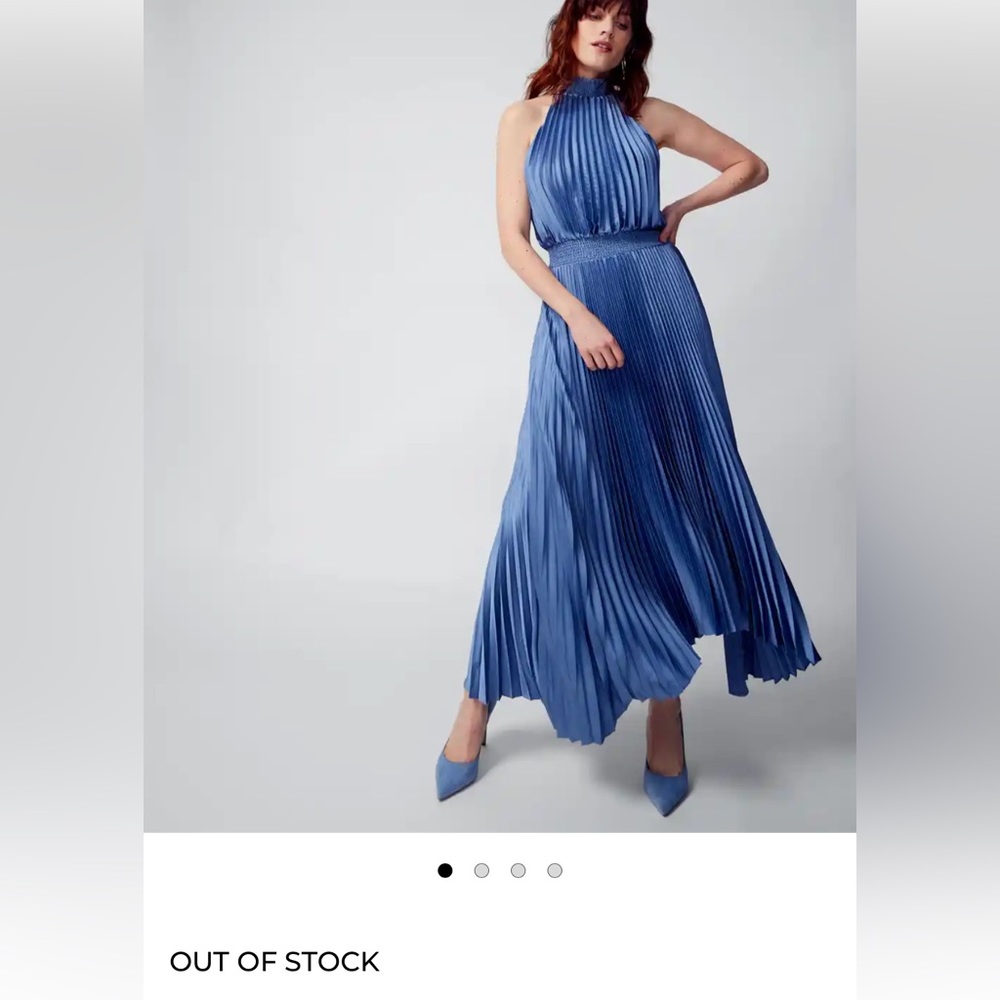 BLUE SATIN MIDI DRESS *never worn*